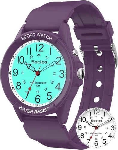 Miniatura 11 de Reloj para hombres y mujeres, cara grande, clásico, analógico, de cuarzo, deportivo, retroiluminado, unisex, impermeable, reloj de enfermera