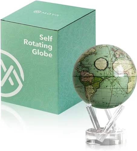 MOVA Globe - Antiguo Cassini Green Classic (4.5 pulgadas) | Globo de escritorio giratorio alimentado por energía solar | Regalo decorativo clásico |