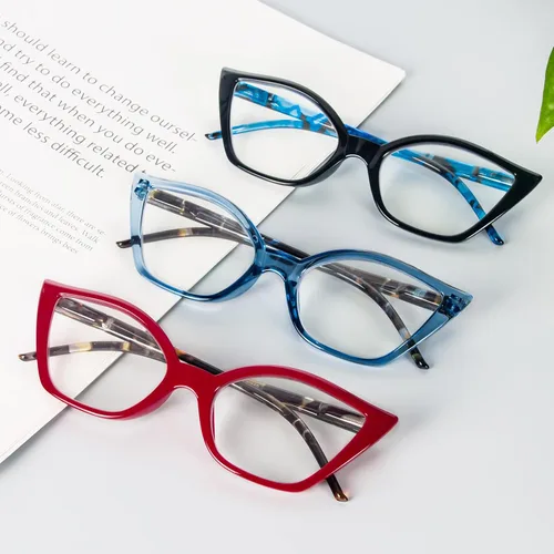 Miniatura 7 de DXYXYO Gafas de lectura de ojo de gato para mujer, paquete de 3 unidades, anti luz azul, para lectura de computadora, estilo retro con bisagra