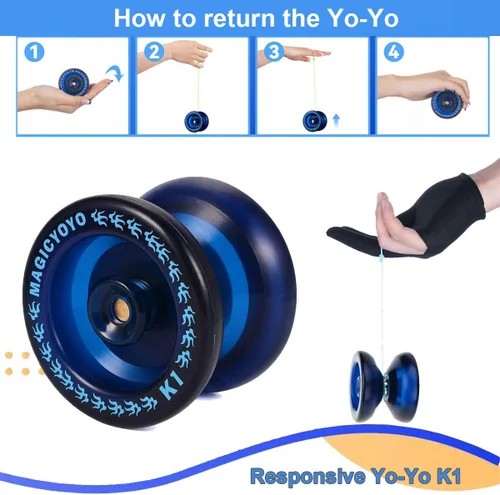 Miniatura 2 de MAGICYOYO K1 Yoyo Yoyo profesional sensible para niños, adolescentes y adultos, trucos de giro de dedos, yoyos para principiantes a avanzados