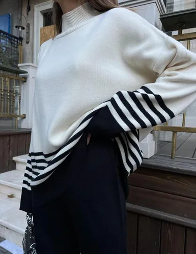 Miniatura 3 de Himosyber Conjunto de 2 piezas para mujer, suéter de punto y pantalones deportivos