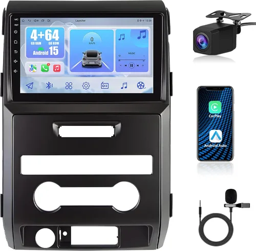 Radio de coche Android 15 para Ford F150 2009-2014: Estéreo de coche con pantalla táctil de 9 pulgadas para F150 Radio Actualización con Carplay