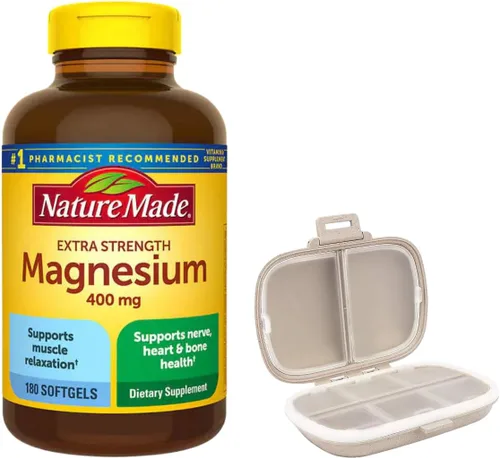 Nature Made Magnesio extra fuerte 400 mg., paquete de 180 cápsulas blandas con una píldora Oragnizer (2 artículos)