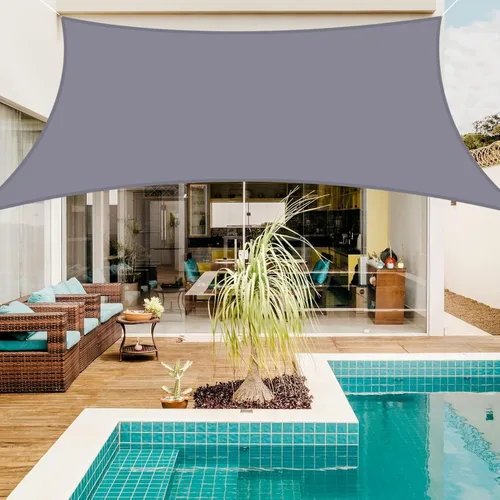 Miniatura 17 de Neween Toldo tipo vela triangular de 6 pies 7 pulgadas x 6 pies 7 pulgadas x 6 pies 7 pulgadas, impermeable, para patio, terraza, pérgola, para Gris