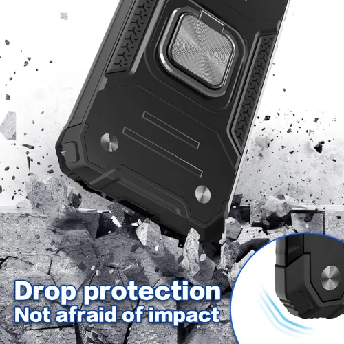 Miniatura 5 de Funda para Galaxy A20 con protector de pantalla, a prueba de golpes, a prueba de caídas, ajuste delgado, con soporte de automóvil, cubierta Negro
