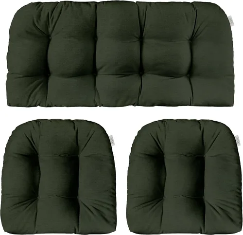 Miniatura 44 de RSH DECOR: Sunbrella - Juego de 3 cojines de mimbre copetudos 41 x 19 pulgadas y 19 x 19 pulgadas Fabricado con tela de rendimiento Sunbrella