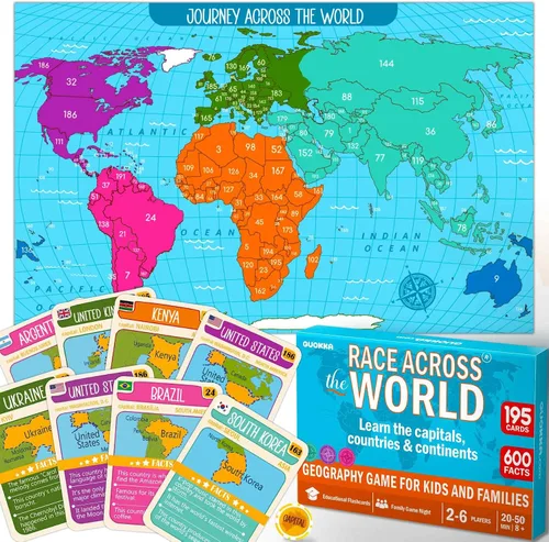 Miniatura 11 de QUOKKA Juego de Mesa Espacial para Niños de 8-12 años - Juego Familiar Educativo para Adolescentes y Adultos - 130 Tarjetas de Preguntas - Datos