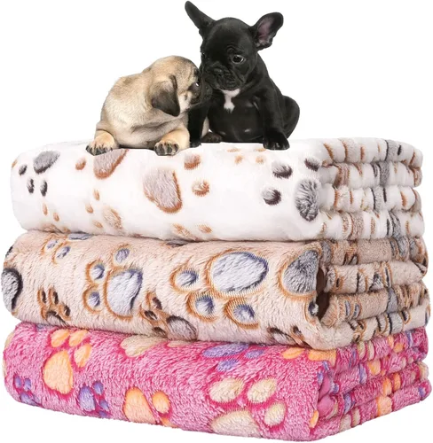 Miniatura 18 de Rezutan 1 paquete de 3 mantas para perros grandes, 41x31 pulgadas para mantas suaves y mullidas para mascotas y gatos de tamaño mediano, reversibles