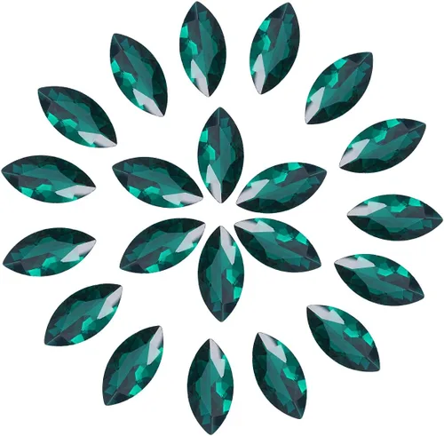 Miniatura 9 de Diamantes de imitación grandes de cristal de 0.512 x 1.063 in, piedras preciosas en forma de ojo de caballo para manualidades, fabricación de joyas