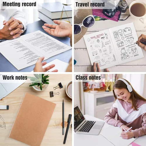 Miniatura 4 de EOOUT 80 piezas de cuadernos de papel kraft para niños, diarios en blanco al por mayor, libros de bocetos, cuaderno de composición de 60 páginas, 80