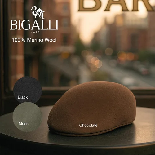 Miniatura 6 de Bigalli Ascot Newsboy Sombrero de Lana Fieltro para Hombres Crushable Protección Solar Repelente al Agua Boina para Hombre
