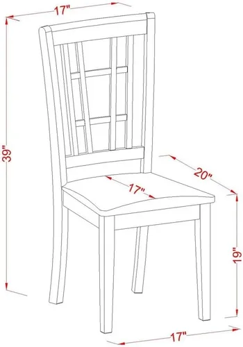 Miniatura 6 de East West Furniture AMNI3-BCH-C - Juego de comedor de 3 piezas para espacios pequeños que contiene una mesa de cocina redonda con pedestal y 2