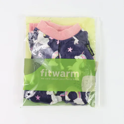 Miniatura 4 de Fitwarm Pijama de unicornio de hadas para perro, ropa para mascotas para perros pequeños, hembras y niños, pijamas de terciopelo ligero, trajes