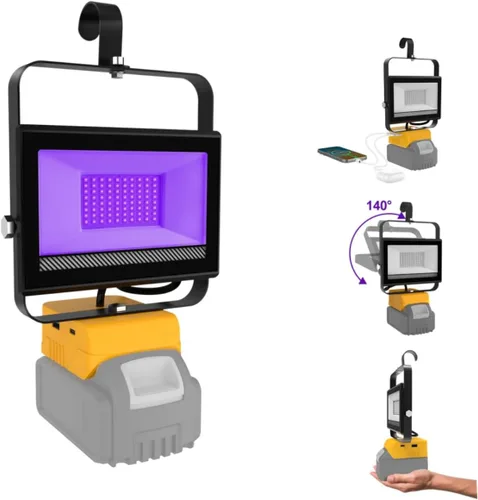 Luces LED negras inalámbricas compatibles con batería Dewalt de 20 V, luces negras portátiles con protección de bajo voltaje, luz de inundación