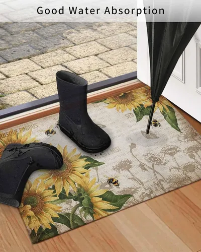 Miniatura 5 de Tapete para puerta delantera, antideslizante, absorbente, para entrada, para interiores y exteriores, alfombras pequeñas para interiores