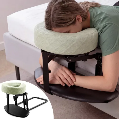 Miniatura 8 de Qunclay Reposacabezas de masaje para cama, color verde, altura ajustable, cuna de masaje en casa, masajes portátiles, soporte para reposacabezas
