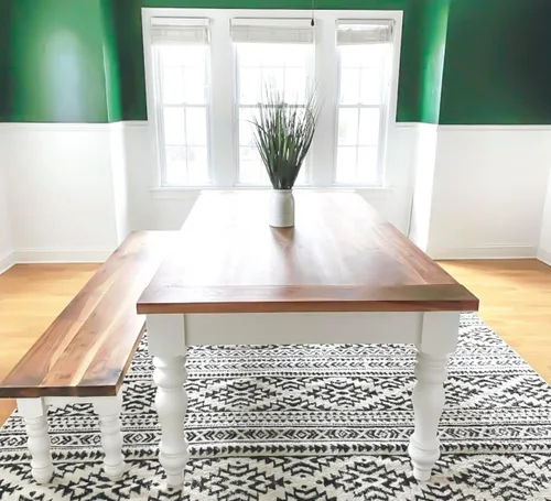 Miniatura 3 de CAROLINA LEG CO. Curvy Chunky Farmhouse Dining Table Legs Set - Handmade in USA - DIY Furniture - Turned Wooden Legs - Set of 4 - Dimensions: 5" x