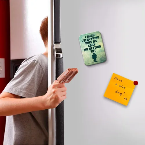 Miniatura 3 de Desperate Enterprises Imán para refrigerador Getting Fat - Imanes divertidos para oficina, hogar y escuela, fabricado en los Estados Unidos
