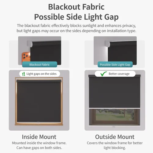 Miniatura 3 de MYshade Persianas Enrollables Opacas sin Cordón, Oscurecimiento de Habitación con Parada Libre, Persianas Enrollables para Ventanas, Persiana