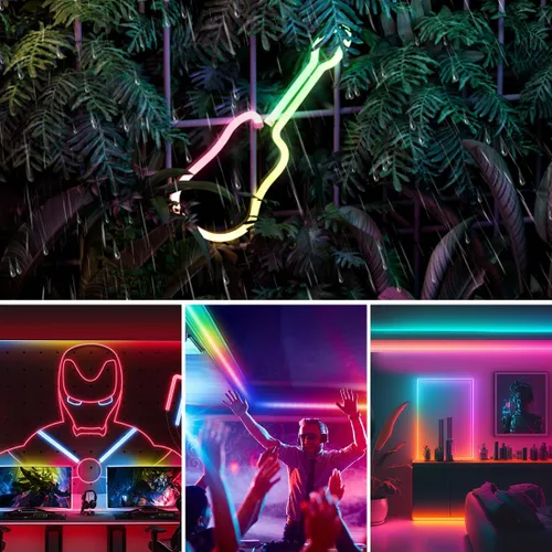 Miniatura 3 de SEZO Tira de luces LED de neón que emiten lateralmente direccionables WS2811 IC RGB color de persecución 3M DC24V 108LEDs/m IP67 Cuerda de neón