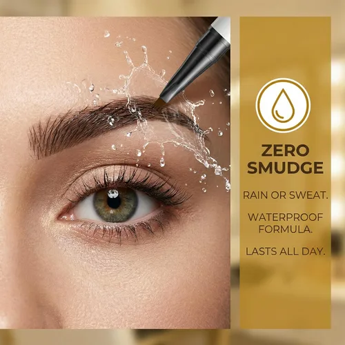Miniatura 3 de Lápiz líquido de cejas de 4 garras, 6 colores, efecto microblading de aspecto natural impermeable, herramienta de maquillaje profesional con punta