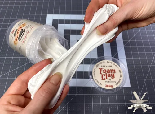 Miniatura 5 de The Foamory - Espuma de arcilla moldeable para cosplay (300g Blanco) Arcilla de alta densidad de secado al aire, espuma EVA se pinta fácilmente,