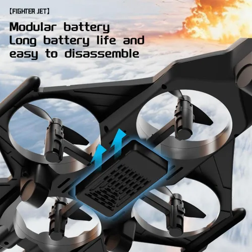 Miniatura 8 de Avión RC Fighter Jet con cámara y pantalla para adultos y niños, avión de acrobacias de control remoto con giros de 360°, retención de altitud