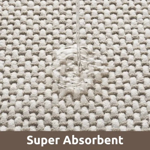 Miniatura 3 de AMOAMI Tapete de baño de felpilla súper absorbente, de secado rápido, para baño, con parte trasera de goma, antideslizante, lavable, para debajo