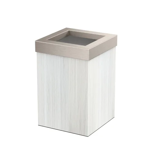 Miniatura 18 de Gatco Papelera Moderna Cuadrada, Combo Negro Mate y Latón Cepillado - Papelera de Acero Inoxidable con Tapa Extraíble, Resistente a Fugas, Capacidad