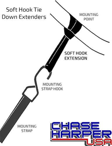 Miniatura 2 de Chase Harper USA - Extensores de amarre de gancho suave de la serie Powersport 2020 - 1" de ancho x 14" de largo (juego de 4) - 3,100 lb Resistencia
