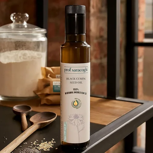 Miniatura 6 de Prof Saracoglu Botella de vidrio prensado en frío con aceite de semilla negra de alta calidad, Nigella Sativa turca, sin refinar y sin disolventes