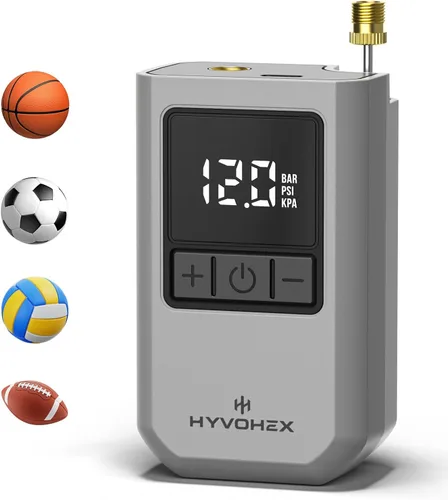 Miniatura 9 de Bomba de Aire para Pelotas Deportivas, Bomba de Baloncesto Eléctrica Portátil con Inflado Ultra Rápido, con Pantalla LED Digital, Bomba de Aire