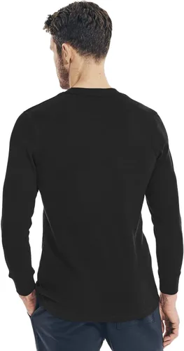 Miniatura 3 de Nautica Camiseta térmica de manga larga para hombre, cuello redondo, waffle, ropa interior térmica