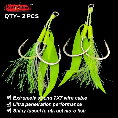 Miniatura 2 de Capt Jay - Ganchos de ayuda de pesca, Jigging Slow Fast Jigs Stinger Hook para bailar y pescar