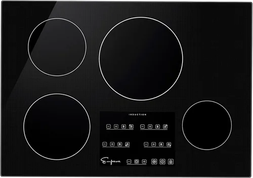 Miniatura 8 de Empava - Anafe eléctrico de inducción vertical con 2 quemadores, vitrocerámica, superficie lisa, vidrio en negro, 120 V, 30.5 cm