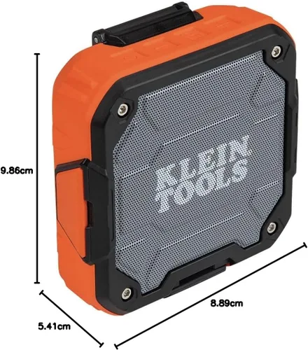 Miniatura 13 de KLEIN TOOLS AEPJS2 - Altavoz Bluetooth con tira magnética y gancho, recargable, inalámbrico y compatible con Aux, manos libres, tiempo
