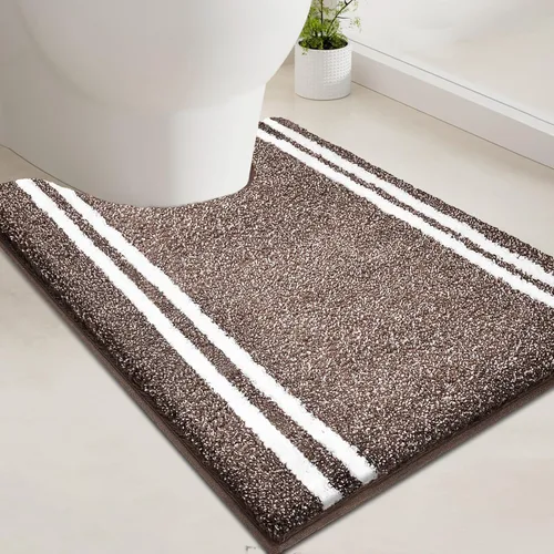 Miniatura 26 de PURRUGS Alfombra de baño antideslizante, lavable a máquina, 20 x 24 pulgadas, en forma de U, súper absorbente y de secado rápido, tapete de baño