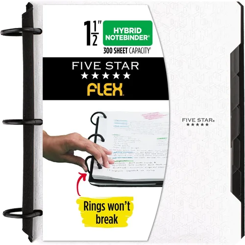 Miniatura 10 de Five Star Flex - Cuaderno recargable + aplicación de estudio, papel rayado universitario y carpeta de anillos TechLock de 1-1/2 pulgadas