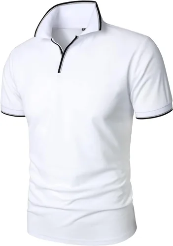 Miniatura 2 de HOOD CREW Polo para hombre, diseño básico, informal, con cuello en V