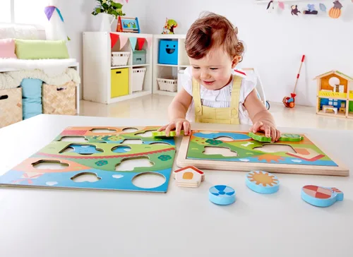 Miniatura 2 de Hape 3 – 1 Kids Pepe & Friends – Puzzle de madera Puzzle (3 piezas)