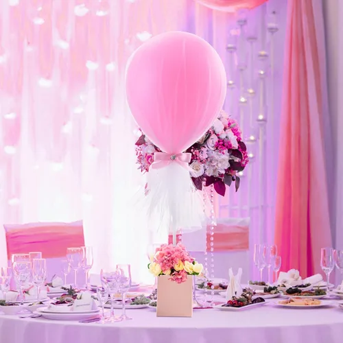 Miniatura 5 de Globos tutú de tul rosa con caja de dulces para centros de mesa de baby shower, mariposas para niñas, fiesta de cumpleaños, decoración de mesa