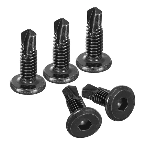 Miniatura 23 de uxcell Tornillos Autorroscantes de Hexágono Interior, 1/4 x 1-5/8" Tornillo de Perforación de Cabeza Plana de Chapa de Acero Inoxidable 410, 100