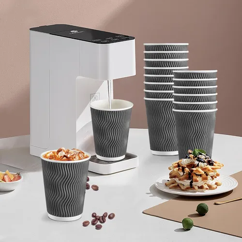 Miniatura 6 de Lamosi 500 Unidades Vasos de Café Aislados de 8 oz al Por Mayor, Vasos de Papel Desechables Sin Tapas 8oz, Diseño de Pared Corrugada Ondulada