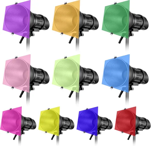 Miniatura 8 de Sakolla Filtro de gel de iluminación de 12 x 12 pulgadas, 10 filtros de color transparentes para iluminación, estudio, video, grabación, difusor