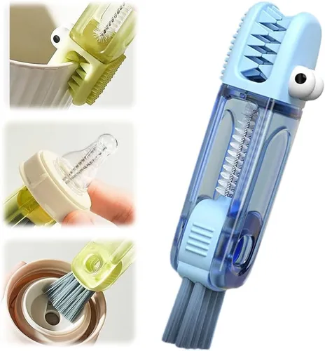 Miniatura 10 de Limpiador de Tapas de Tazas Multifuncional 3 en 1 - Juego de Cepillos de Limpieza para Hendiduras para Espacios Estrechos, Biberones y Más - A3