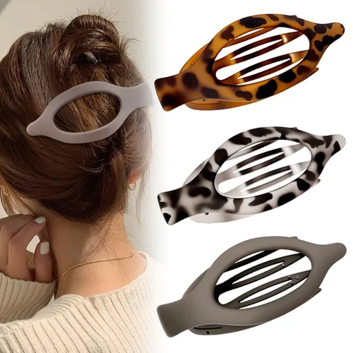 Pinzas planas para el cabello para mujeres, pinzas de garra planas y pinzas de pico de pato para cabello grueso o delgado, accesorios de peinado de