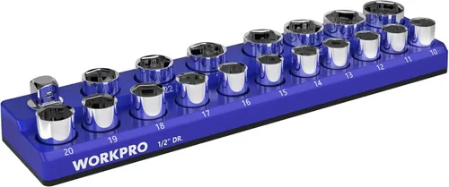 Miniatura 12 de WORKPRO Organizador magnético para llaves de vaso, portavasos SAE de 1/4 pulgadas, bandejas para llaves de vaso con capacidad para 26 piezas