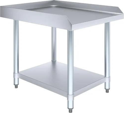 AmGood Soporte para equipo de acero inoxidable, resistente, grado comercial, con estante inferior, certificado NSF (30 pulgadas de ancho x 24