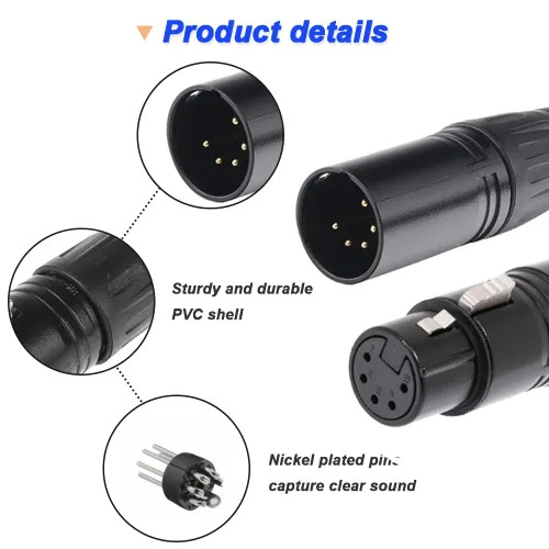 Miniatura 3 de Conectores XLR hembra de 4 pines y conectores XLR macho de 4 pines, conector XLR macho hembra de 4 pines para altavoz, micrófono, cámara