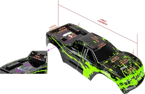 Miniatura 3 de Carrocería personalizada compatible con V2 Maxx 1/10 4X4 4WD cubierta de carcasa de camión (transparente sin pintar)